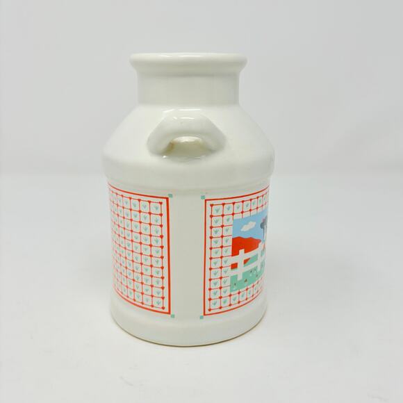 Vtg 80s Himark Peaches N Cream Cow Jug Canister Utensils Spoon Rest Trivet NOS - Picture 7 of 16